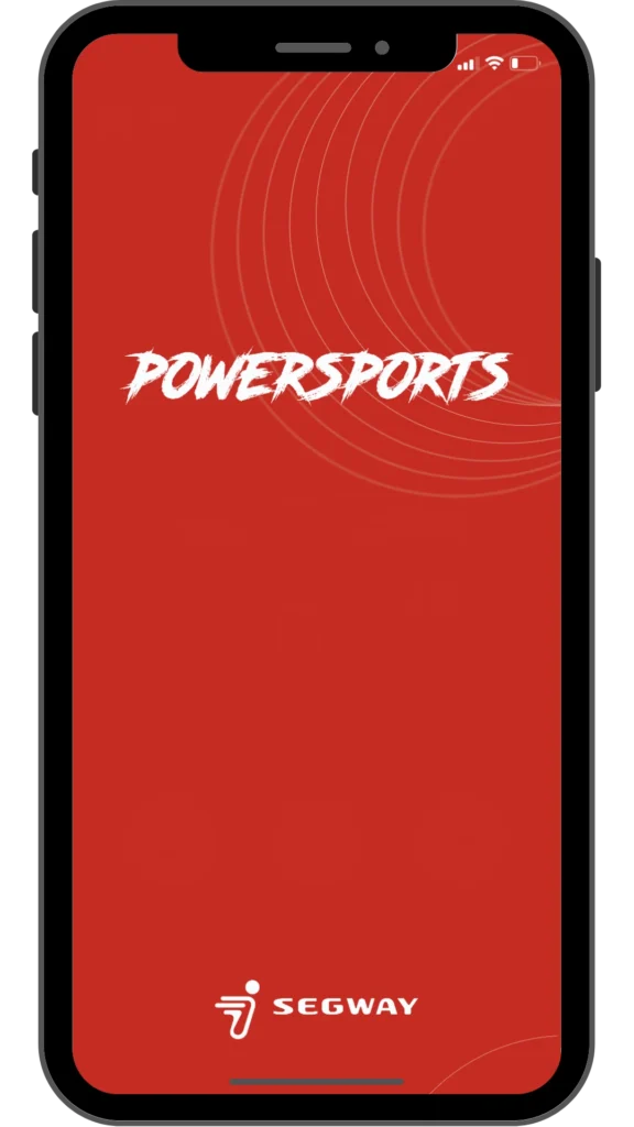 Startsidan på Segway Powersports app för mobiltelefon.